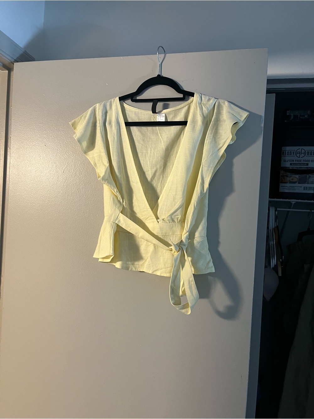 H&M Pale Yellow Wrap Crop Top
